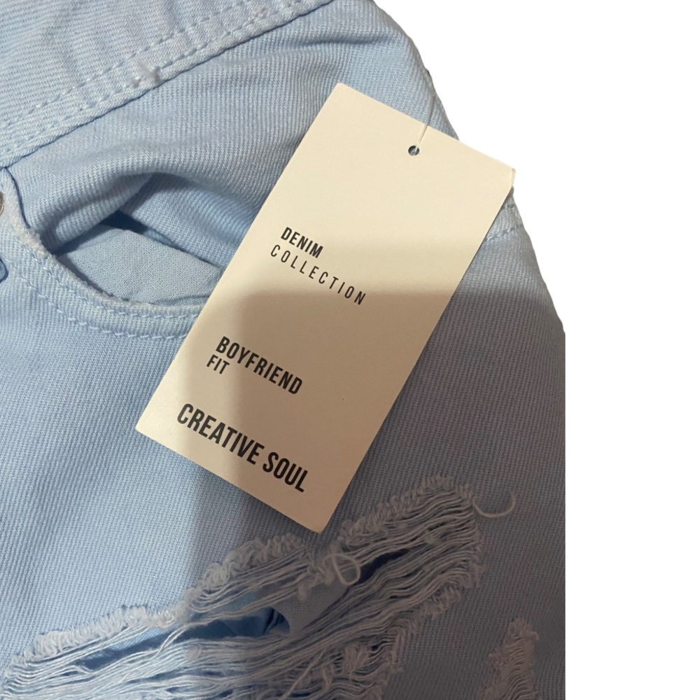 Light Blue Boyfriend Ripped Jeans